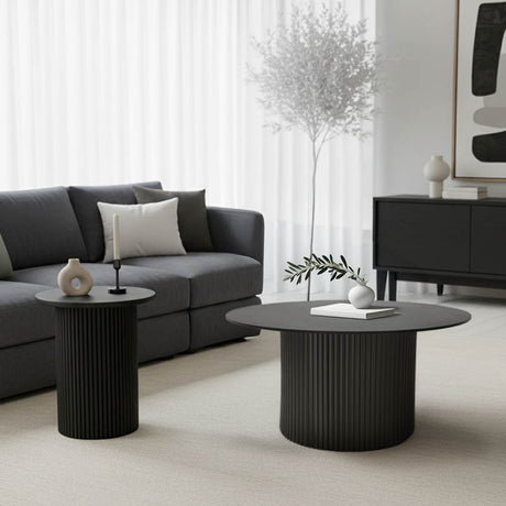 Set 2 mese de cafea Dovel, MDF si metal, 70x70x45 cm