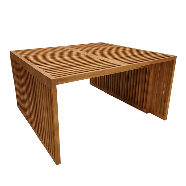 Set de 2 mese de gradina stivuibile Tinnie Boho, Natural, 86x80x46 cm