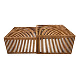 Set de 2 mese de gradina stivuibile Tinnie Boho, Natural, 86x80x46 cm