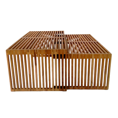 Set de 2 mese de gradina Tinnie Boho, Natural, 116x60x46 cm, detaliu produs
