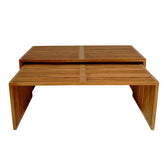 Set de 2 mese de gradina Tinnie Boho, Natural, 116x60x46 cm, perspectiva suplimentara