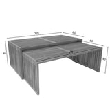 Set de 2 mese de gradina Tinnie Boho, Natural, 116x60x46 cm