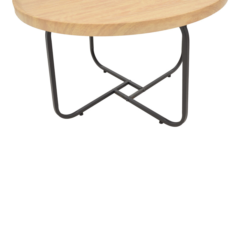 Set 2 mese de cafea Crismory, MDF si metal, 70x70x47 cm - Natural