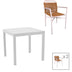 mobilier de gradina Set de 3 buc masa si scaune de gradina Kliton Clutch din aluminiu alb 80x80x74 cm