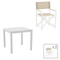 mobilier de gradina Set de 3 buc masa si scaune de gradina Kliton-Mabu set de 3 aluminiu alb 80x80x74 cm