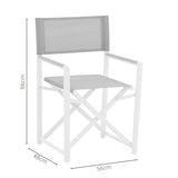 Set de 3 buc masa si scaune de gradina Kliton-Mabu set de 3 aluminiu, alb, 80x80x74 cm