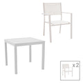 mobilier de gradina Set de 3 buc masa si scaune de gradina Kliton Moly aluminiu alb 80x80x74 cm