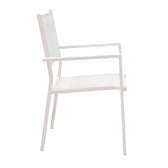Set de 3 buc masa si scaune de gradina Kliton Moly aluminiu, alb, 80x80x74 cm, perspectiva suplimentara