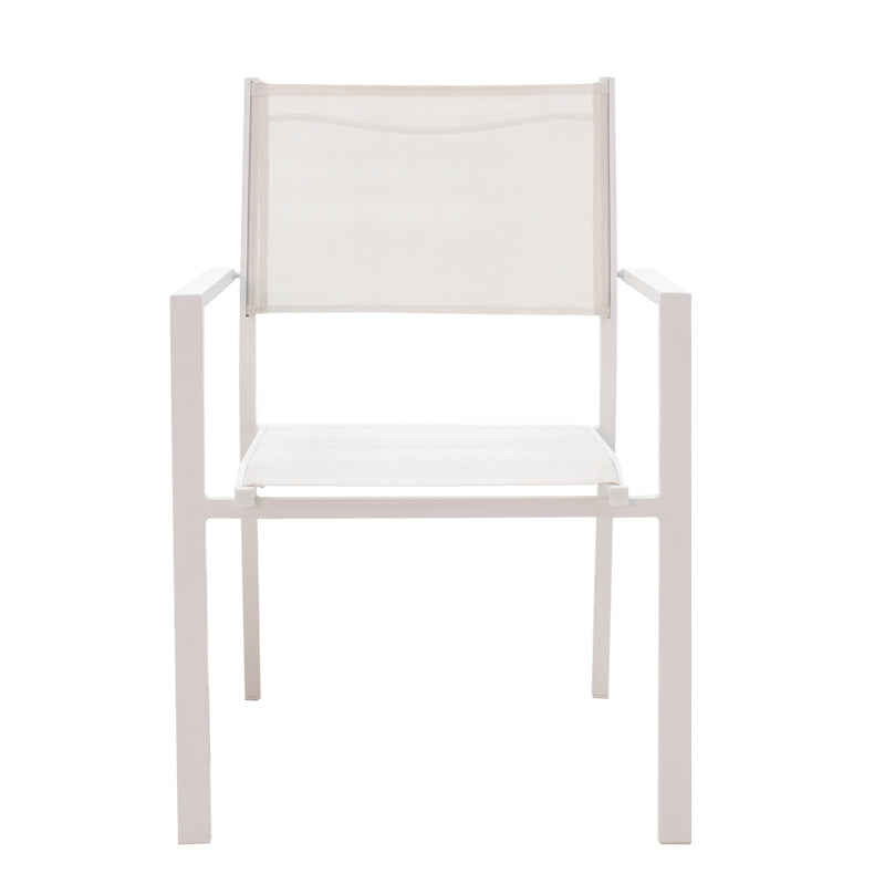 Set de 3 buc masa si scaune de gradina Kliton Moly aluminiu, alb, 80x80x74 cm, foto produs