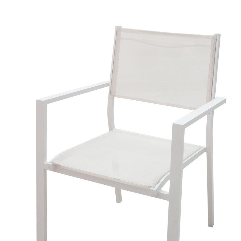 Set de 3 buc masa si scaune de gradina Kliton Moly aluminiu, alb, 80x80x74 cm, foto produs 6