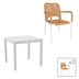 mobilier de gradina Set de 3 buc masa si scaune de gradina Kliton-Norture aluminiu alb 80x80x74 cm
