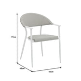 Set de 3 buc masa si scaune de gradina Kliton Pino din aluminiu, alb, 80x80x74 cm, foto produs 11