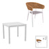 mobilier de gradina Set de 3 buc masa si scaune de gradina Kliton-Raven aluminiu alb 80x80x74 cm