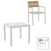 mobilier de gradina Set de 3 buc masa si scaune de gradina Savor-Kliton aluminiu alb si ratan Natural 80x80x74 cm