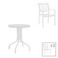 mobilier de gradina Set de 3 buc masa si scaune de gradina Valor-Confidence B metal alb 60x60x70 cm