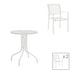 mobilier de gradina Set de 3 buc masa si scaune de gradina Valor-Confidence B metal alb 60x60x70 cm