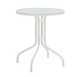Set de 3 buc masa si scaune de gradina Valor-Confidence B metal, alb, 60x60x70 cm