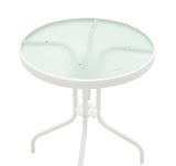 Set de 3 buc masa si scaune de gradina Valor-Confidence B metal, alb, 60x60x70 cm