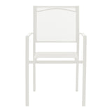 Set de 3 buc masa si scaune de gradina Valor-Confidence B metal, alb, 60x60x70 cm