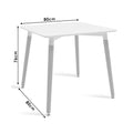 Set de 3 buc mese Ezra Natali, MDF gri alb cu picioare Naturale, 80x80x76 cm, foto produs 9