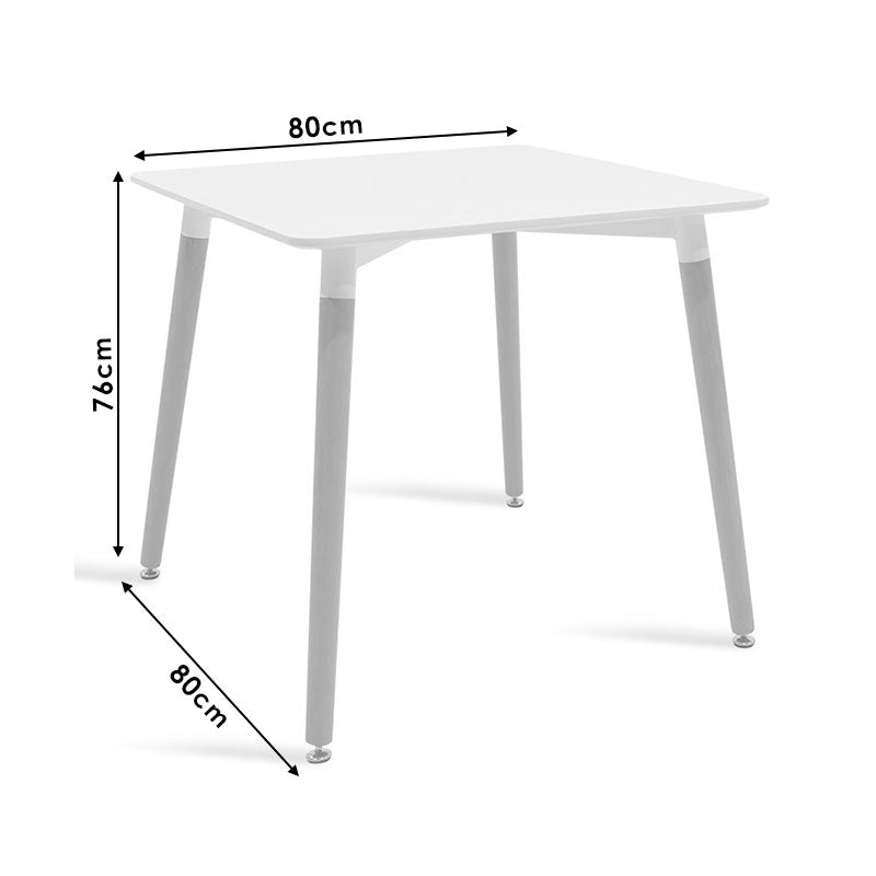 Set de 3 buc mese Ezra Natali, MDF gri alb cu picioare Naturale, 80x80x76 cm, foto produs 9