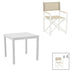 mobilier de gradina Set de 5 buc masa si scaune de gradina Kliton-Mabu aluminiu alb 80x80x74 cm