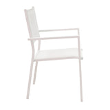 Set de 5 buc masa si scaune de gradina Kliton-Moly aluminiu, alb, 80x80x74 cm