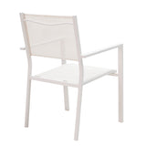 Set de 5 buc masa si scaune de gradina Kliton-Moly aluminiu, alb, 80x80x74 cm