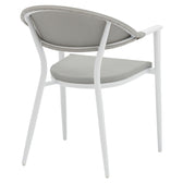 Set de 5 buc masa si scaune de gradina Kliton Pino aluminiu, alb, 150x80x74 cm, detaliu produs