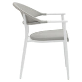 Set de 5 buc masa si scaune de gradina Kliton Pino aluminiu, alb, 150x80x74 cm, perspectiva suplimentara