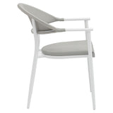 Set de 5 buc masa si scaune de gradina Kliton Pino aluminiu, alb, 80x80x74 cm