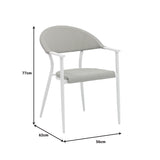Set de 5 buc masa si scaune de gradina Kliton Pino aluminiu, alb, 80x80x74 cm