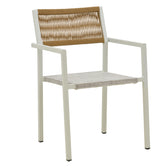 Set de 5 buc masa si scaune de gradina Kliton Savor aluminiu, alb, 150x80x74 cm, foto produs 8