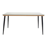 Set de 5 buc masa si scaune de gradina Naoki U ratan Natural si metal, negru, 160x90x78 cm