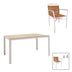 mobilier de gradina Set de 5 buc masa si scaune de gradina Nares-Clutch aluminiu alb si placaj Natural 140x80x72 cm