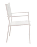 Set de 5 buc masa si scaune de gradina Nares Moly aluminiu alb si placaj, Natural, 180x90x72 cm, foto produs 8