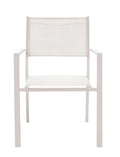 Set de 5 buc masa si scaune de gradina Nares Moly aluminiu alb si placaj, Natural, 180x90x72 cm, foto produs 9