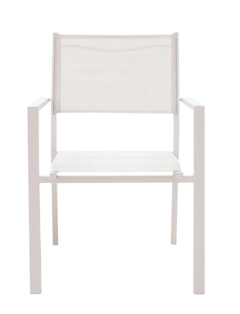 Set de 5 buc masa si scaune de gradina Nares Moly aluminiu alb si placaj, Natural, 180x90x72 cm, foto produs 9