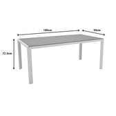 Set de 5 buc masa si scaune de gradina Nares Moly aluminiu alb si placaj, Natural, 180x90x72 cm, foto produs 10