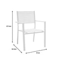 Set de 5 buc masa si scaune de gradina Nares Moly aluminiu alb si placaj, Natural, 180x90x72 cm, foto produs 11