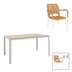 mobilier de gradina Set de 5 buc masa si scaune de gradina Nares-Norture aluminiu alb si placaj Natural 140x80x72 cm