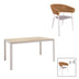 mobilier de gradina Set de 5 buc masa si scaune de gradina Nares-Raven aluminiu alb si placaj Natural 140x80x72 cm