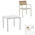 mobilier de gradina Set de 5 buc masa si scaune de gradina Savor-Kliton aluminiu alb si ratan Natural 80x80x74 cm