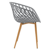 Set de 5 buc masa si scaune Ezra-Natali, Gri-alb cu picioare Naturale, 80x80x76 cm, perspectiva suplimentara
