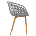 Set de 5 buc masa si scaune Ezra-Natali, Gri-alb cu picioare Naturale, 80x80x76 cm, perspectiva suplimentara