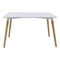 Set de 5 buc masa si scaune Ezra-Natali, Gri-alb cu picioare Naturale, 80x80x76 cm, foto produs 6