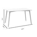 Set de 5 buc masa si scaune Ezra-Natali, Gri-alb cu picioare Naturale, 80x80x76 cm, foto produs 8