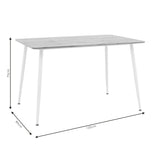 Set de 5 buc masa si scaune Gaston-Cuba, alb-sonoma, 120x80x75 cm