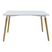 Set de 5 buc masa si scaune Natali-Julita, alb-Natural, 120x80x76 cm, foto produs
