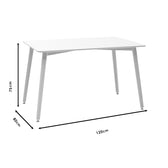 Set de 5 buc masa si scaune Natali-Julita, alb-Natural, 120x80x76 cm, foto produs 7